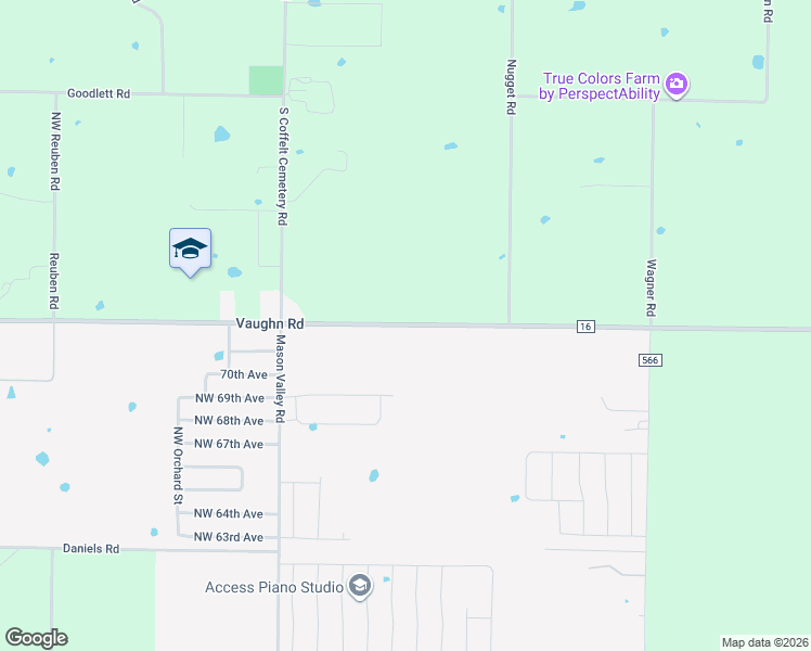map of restaurants, bars, coffee shops, grocery stores, and more near County Road 16 in Bentonville