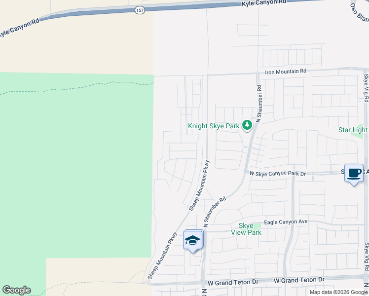 map of restaurants, bars, coffee shops, grocery stores, and more near Puli Drive in Las Vegas