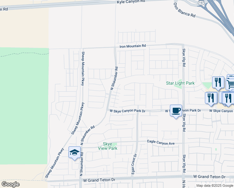 map of restaurants, bars, coffee shops, grocery stores, and more near 10493 Jellison Avenue in Las Vegas