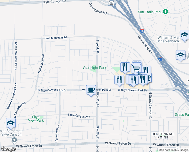 map of restaurants, bars, coffee shops, grocery stores, and more near 8668 Hartmont Street in Las Vegas