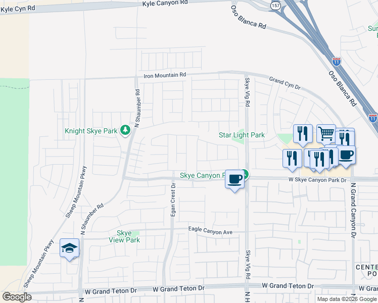 map of restaurants, bars, coffee shops, grocery stores, and more near 8724 Scalpay St in Las Vegas