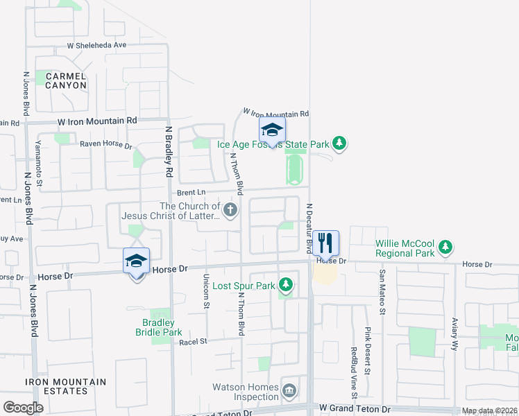 map of restaurants, bars, coffee shops, grocery stores, and more near 5048 Diamond Ranch Avenue in Las Vegas