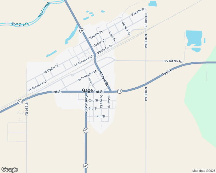 map of restaurants, bars, coffee shops, grocery stores, and more near 101 North Main Street in Gage