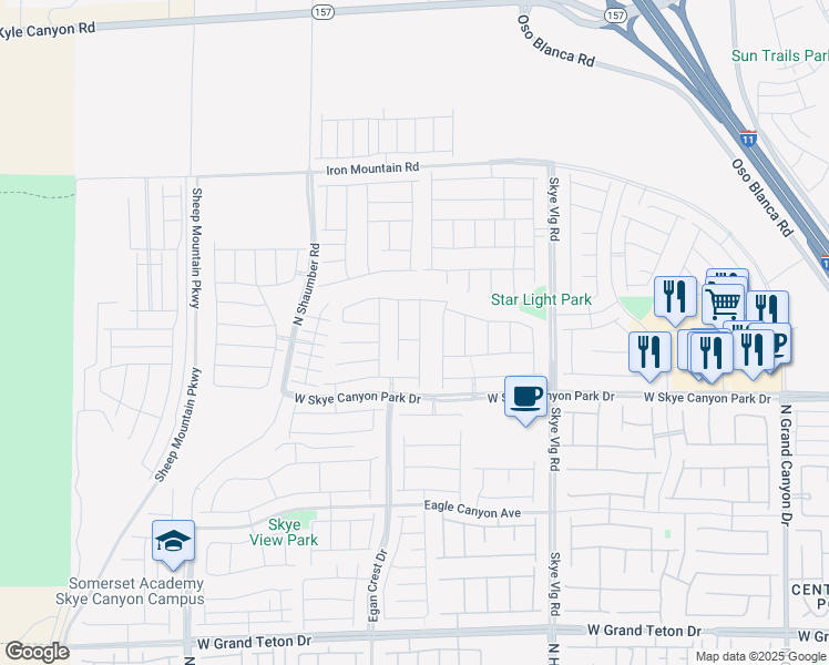 map of restaurants, bars, coffee shops, grocery stores, and more near 8739 Scalpay St in Las Vegas