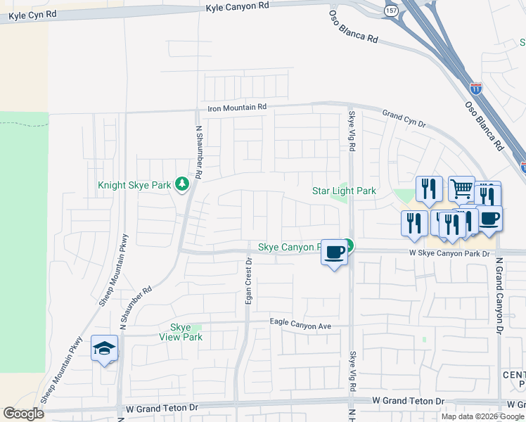 map of restaurants, bars, coffee shops, grocery stores, and more near 8739 Scalpay St in Las Vegas