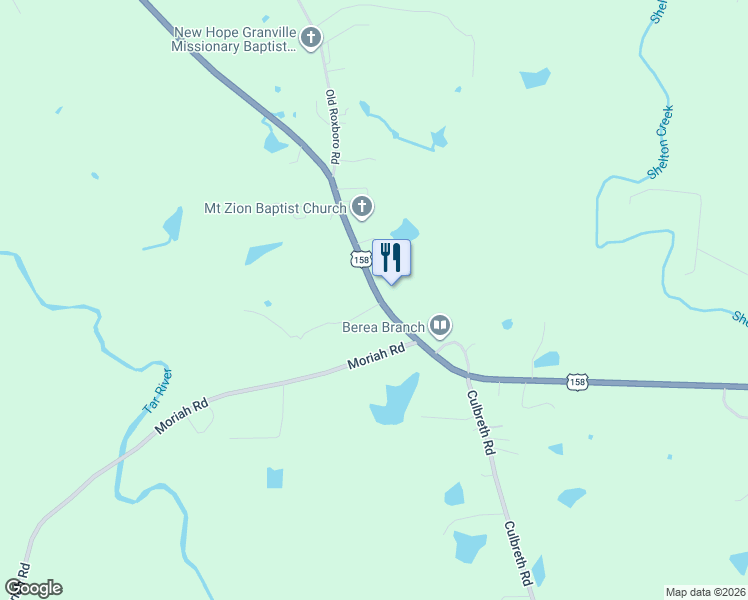 map of restaurants, bars, coffee shops, grocery stores, and more near 1192 U.S. 158 in Rougemont