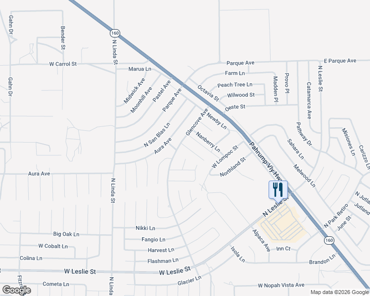map of restaurants, bars, coffee shops, grocery stores, and more near 6680 Gallup Court in Pahrump