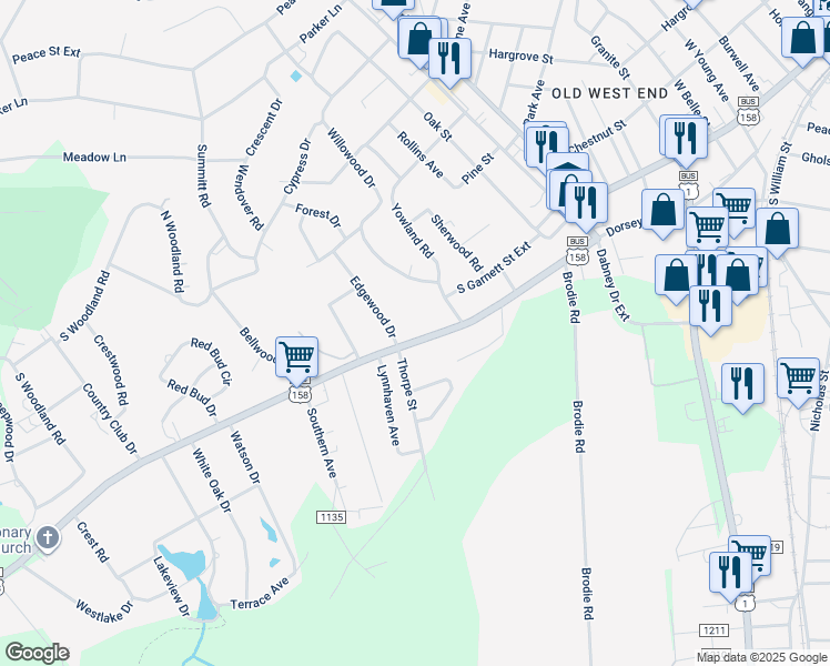 map of restaurants, bars, coffee shops, grocery stores, and more near 1972 Oxford Road in Henderson