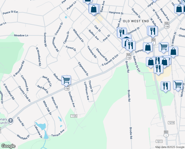 map of restaurants, bars, coffee shops, grocery stores, and more near 1972 Oxford Road in Henderson