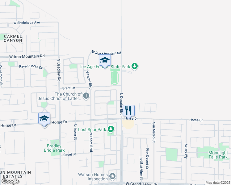 map of restaurants, bars, coffee shops, grocery stores, and more near 8536 Wildheart Ranch Street in Las Vegas