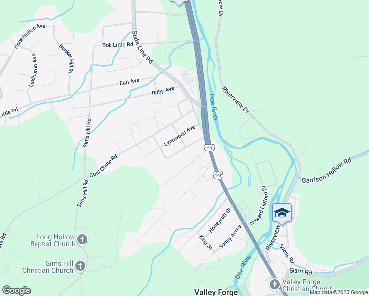 map of restaurants, bars, coffee shops, grocery stores, and more near 126 Avon Avenue in Elizabethton