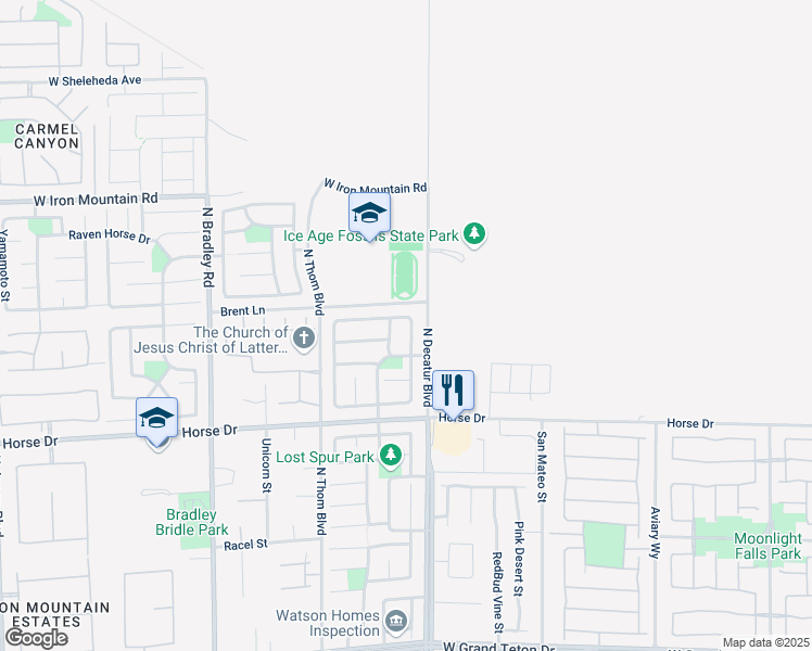 map of restaurants, bars, coffee shops, grocery stores, and more near 8536 Wildheart Ranch Street in Las Vegas