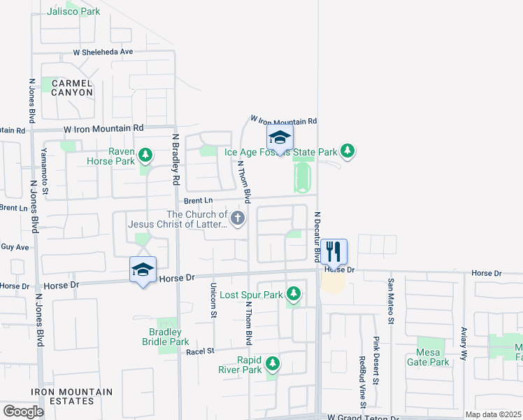 map of restaurants, bars, coffee shops, grocery stores, and more near 8548 Warthen Meadows Street in Las Vegas