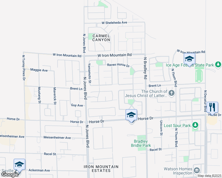 map of restaurants, bars, coffee shops, grocery stores, and more near 5808 Amber Station Avenue in Las Vegas