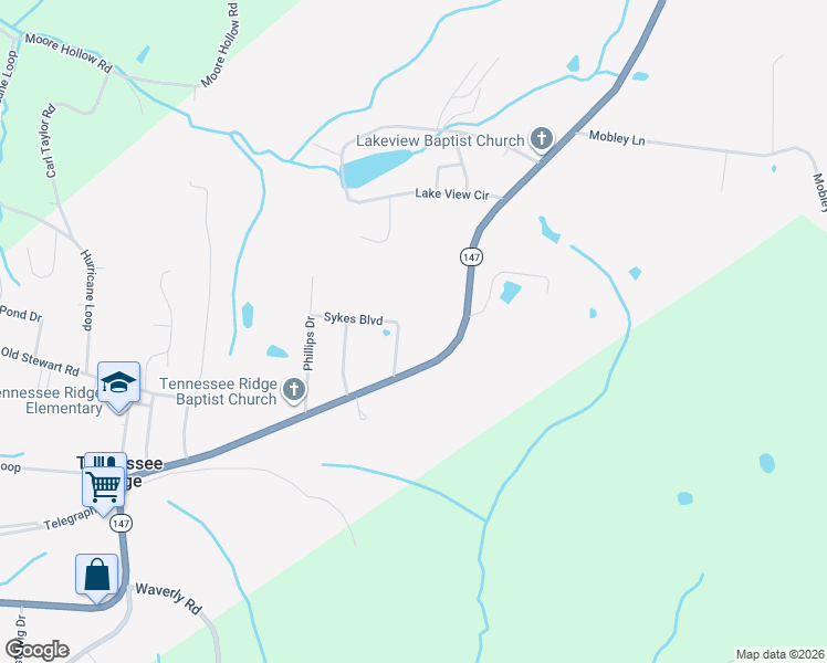 map of restaurants, bars, coffee shops, grocery stores, and more near 105 Travis Drive in Tennessee Ridge