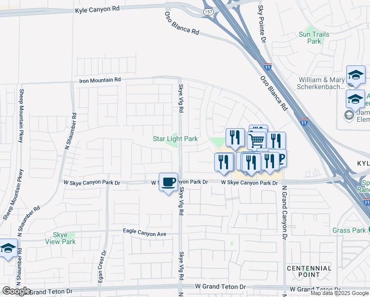 map of restaurants, bars, coffee shops, grocery stores, and more near 9981 Skye Gazer Avenue in Las Vegas