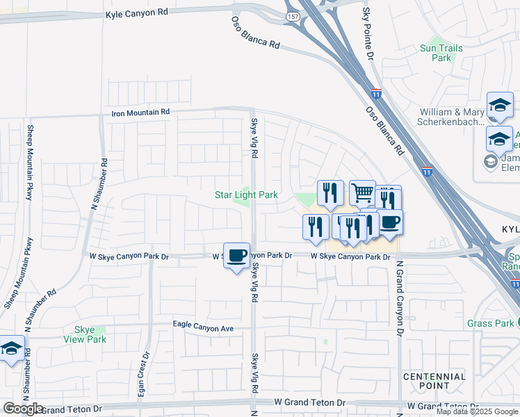map of restaurants, bars, coffee shops, grocery stores, and more near 9981 Skye Gazer Avenue in Las Vegas