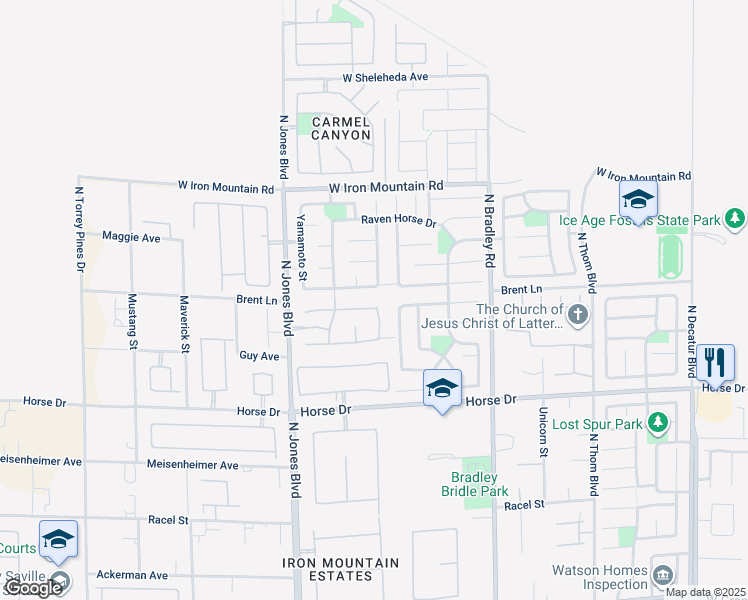 map of restaurants, bars, coffee shops, grocery stores, and more near 5808 Amber Station Avenue in Las Vegas