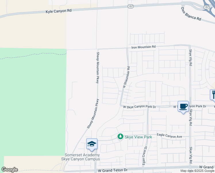 map of restaurants, bars, coffee shops, grocery stores, and more near 10650 Deibel Avenue in Las Vegas