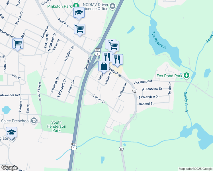 map of restaurants, bars, coffee shops, grocery stores, and more near 200 Orville Street in Henderson