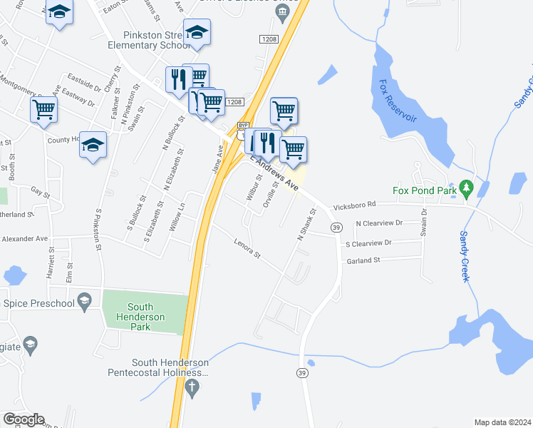 map of restaurants, bars, coffee shops, grocery stores, and more near 200 Orville Street in Henderson