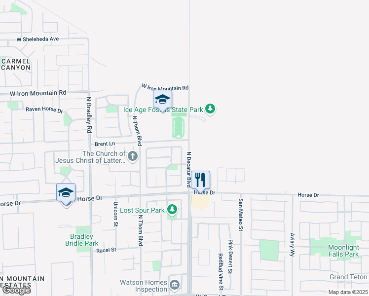 map of restaurants, bars, coffee shops, grocery stores, and more near 8536 Wildheart Ranch Street in Las Vegas