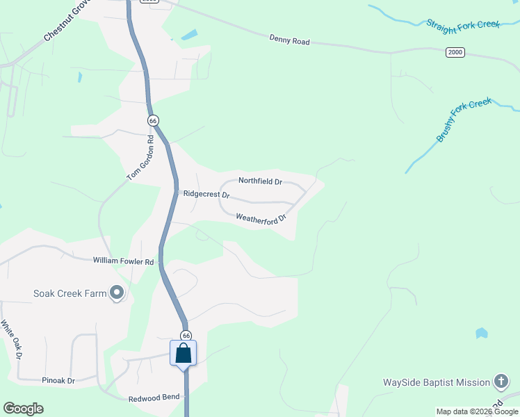 map of restaurants, bars, coffee shops, grocery stores, and more near 330 Ridgecrest Dr in King