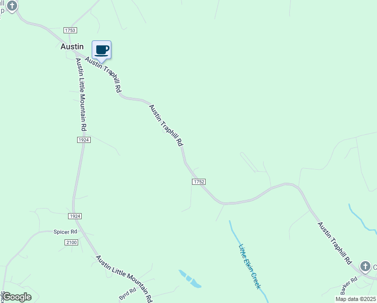 map of restaurants, bars, coffee shops, grocery stores, and more near 7692 Austin Traphill Road in Elkin