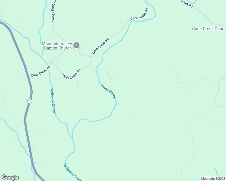 map of restaurants, bars, coffee shops, grocery stores, and more near Halls Lane in Wilkes County