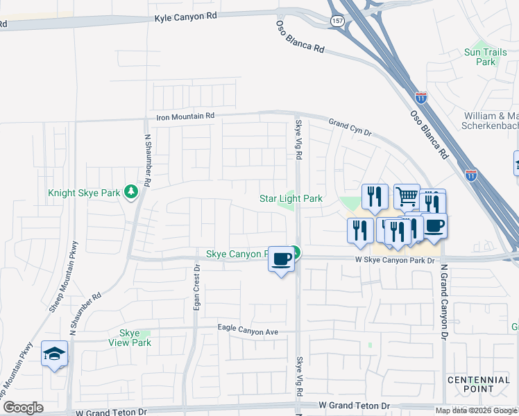map of restaurants, bars, coffee shops, grocery stores, and more near 10196 Millholm Avenue in Las Vegas
