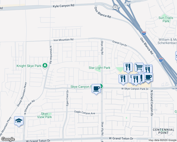 map of restaurants, bars, coffee shops, grocery stores, and more near 10196 Millholm Avenue in Las Vegas
