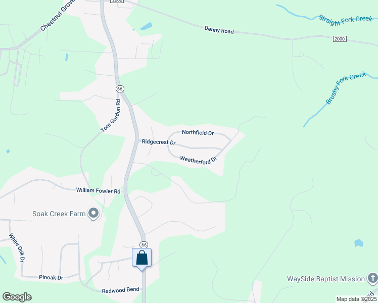 map of restaurants, bars, coffee shops, grocery stores, and more near 322 Ridgecrest Drive in King