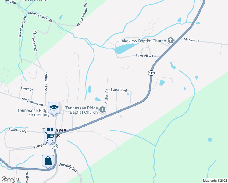 map of restaurants, bars, coffee shops, grocery stores, and more near 145 Rolling Hills Drive in Tennessee Ridge