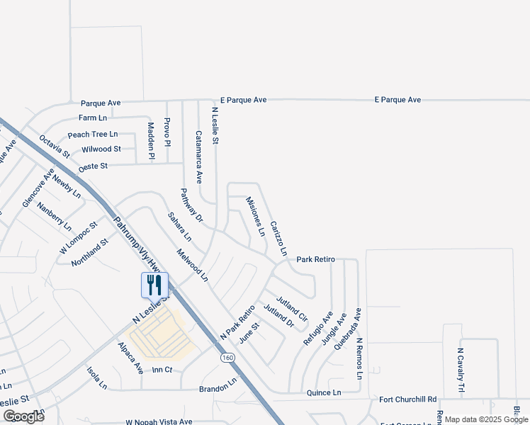 map of restaurants, bars, coffee shops, grocery stores, and more near 6621 Carizzo Lane in Pahrump