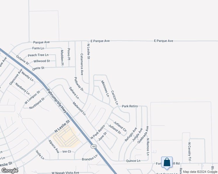 map of restaurants, bars, coffee shops, grocery stores, and more near 6621 Carizzo Lane in Pahrump