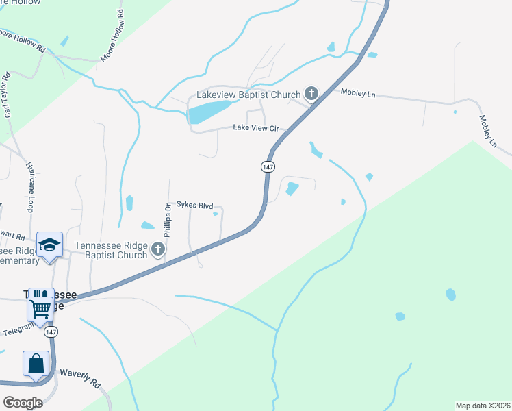 map of restaurants, bars, coffee shops, grocery stores, and more near 1111 North Main Street in Tennessee Ridge