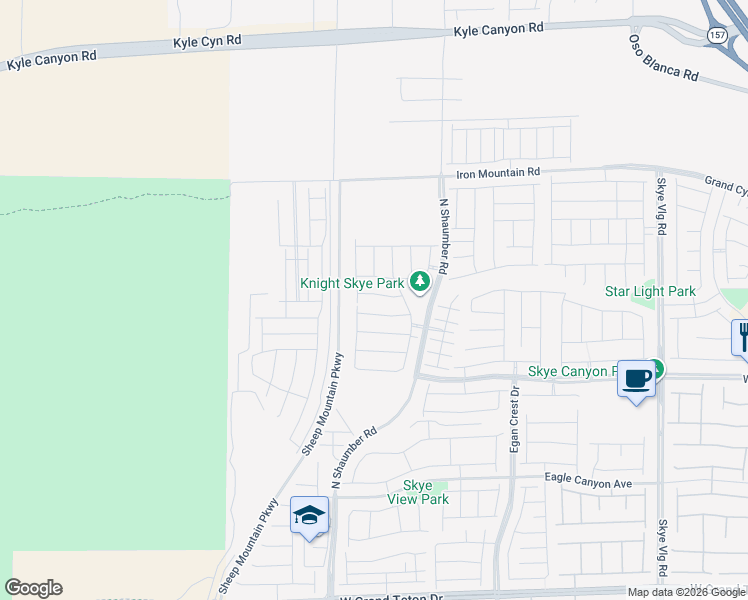 map of restaurants, bars, coffee shops, grocery stores, and more near Unnamed Road in Las Vegas