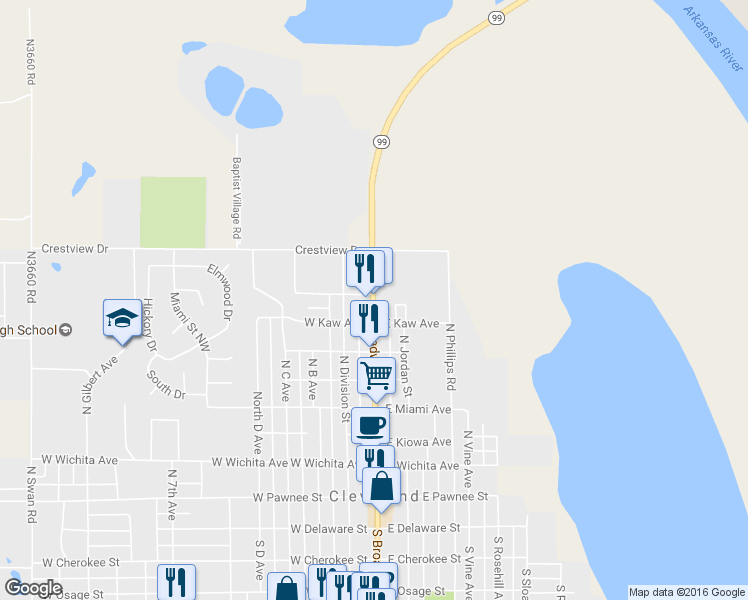 map of restaurants, bars, coffee shops, grocery stores, and more near 809 North Broadway Street in Cleveland