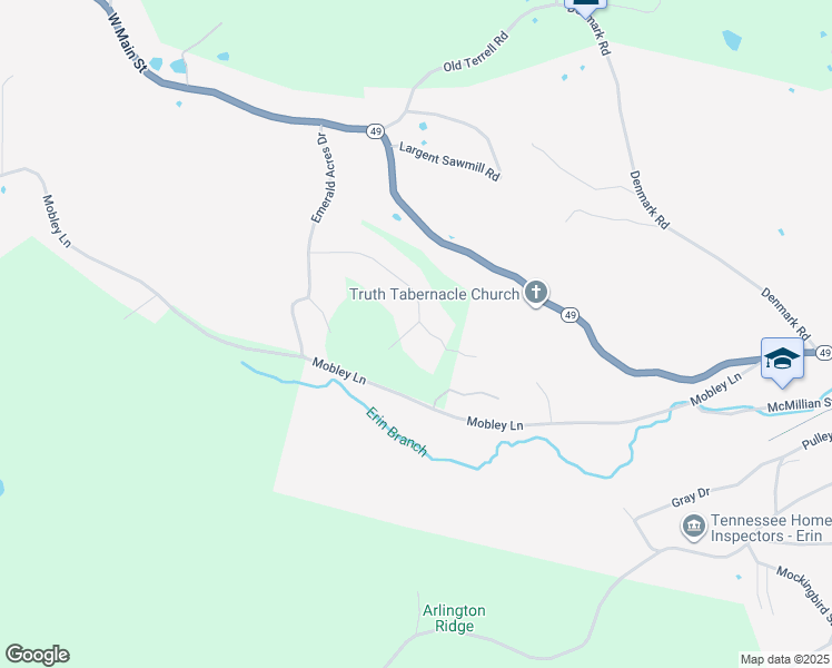 map of restaurants, bars, coffee shops, grocery stores, and more near 25 Wolfe Lane in Erin