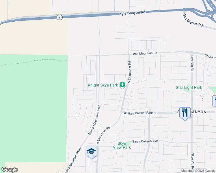 map of restaurants, bars, coffee shops, grocery stores, and more near Unnamed Road in Las Vegas