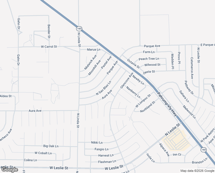 map of restaurants, bars, coffee shops, grocery stores, and more near 6731 North San Blas Lane in Pahrump