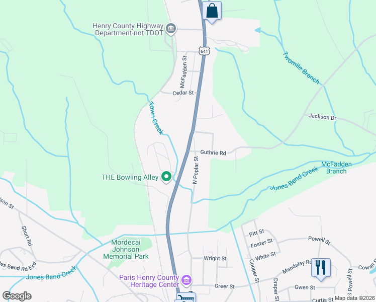 map of restaurants, bars, coffee shops, grocery stores, and more near 1188 North Market Street in Paris