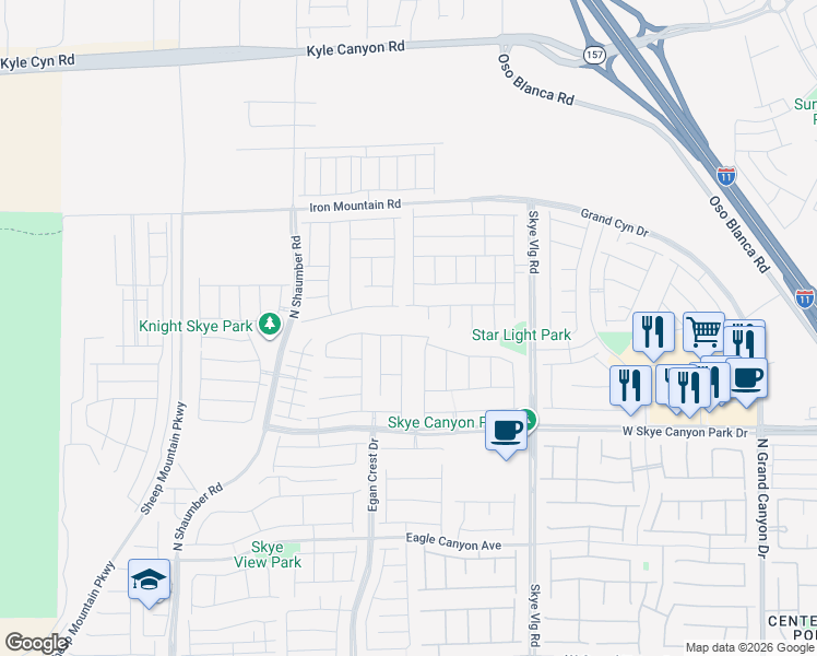map of restaurants, bars, coffee shops, grocery stores, and more near 10806 Grand Teton Drive in Las Vegas