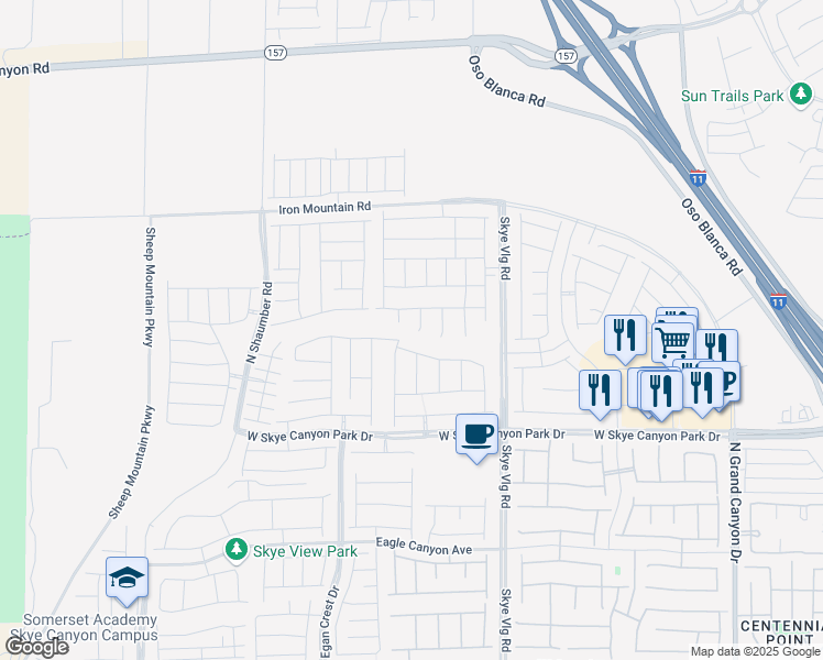 map of restaurants, bars, coffee shops, grocery stores, and more near 8929 Cassia Winds Street in Las Vegas