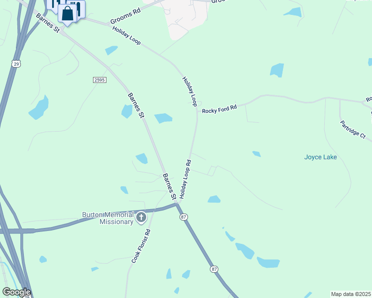 map of restaurants, bars, coffee shops, grocery stores, and more near 2504 Holiday Loop in Reidsville