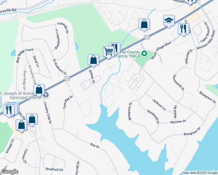 map of restaurants, bars, coffee shops, grocery stores, and more near 17 Carrington Road in Hendersonville