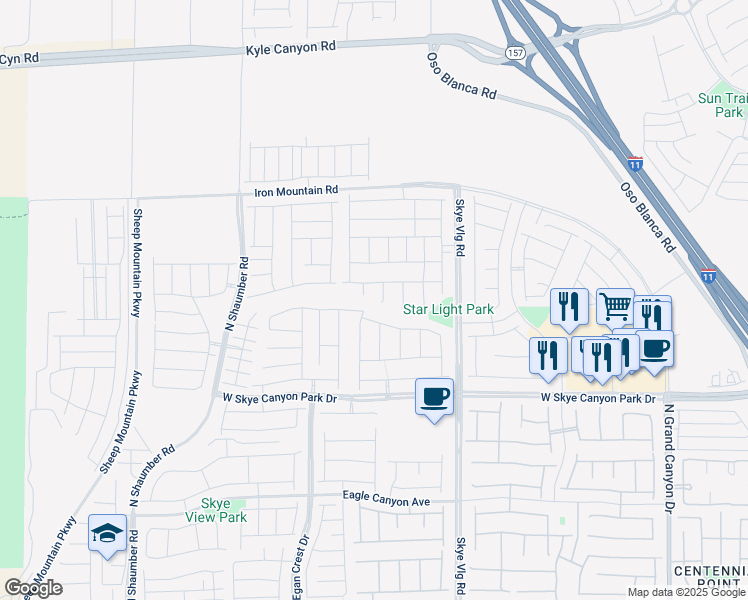 map of restaurants, bars, coffee shops, grocery stores, and more near 8929 Cassia Winds Street in Las Vegas