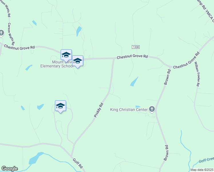 map of restaurants, bars, coffee shops, grocery stores, and more near 1118 Priddy Road in King
