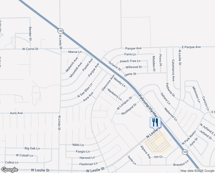 map of restaurants, bars, coffee shops, grocery stores, and more near 6691 Nanberry Lane in Pahrump