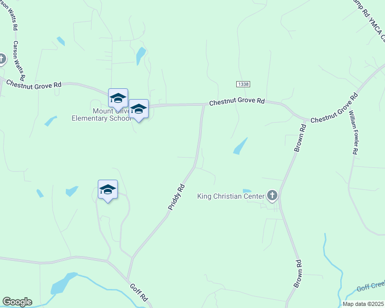 map of restaurants, bars, coffee shops, grocery stores, and more near 1118 Priddy Road in King